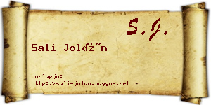 Sali Jolán névjegykártya
