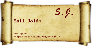 Sali Jolán névjegykártya