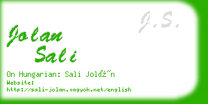 jolan sali business card